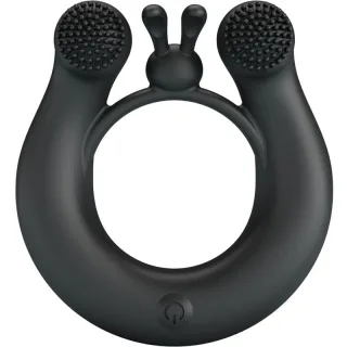 Penisring Dahlia Vibrationsring mit Klitorisstimulator 12 Vibrationen Schwarz