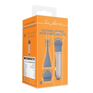 Vibrator The Thrill mit 10 Geschwindigkeiten und Wechselaufsätzen Blau