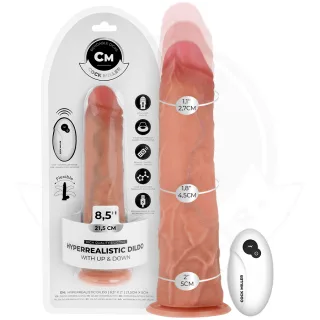 Realistischer Dildo Hyperrealistisch mit Saugfuß und Stoßfunktion Fernbedienung Natur 21,5 x 4,3 cm