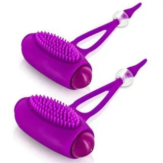 Nippelklemmen Bancroft mit Noppenpads und Reizspitzen Lila