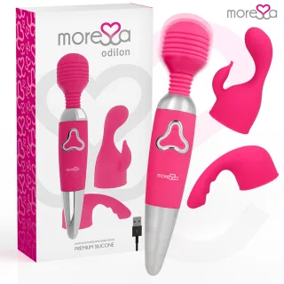 Massagestab Odilon mit 3 Aufsätzen Pink 25 x 5 cm