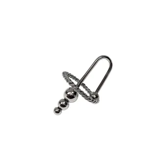 Eichelring mit Dilator / Penis Plug aus Edelstahl Muster 32 mm
