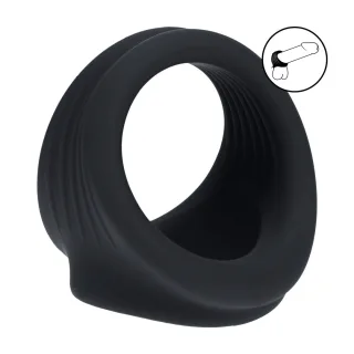 Harness für Penis und Hoden Silikon Schwarz 5 cm