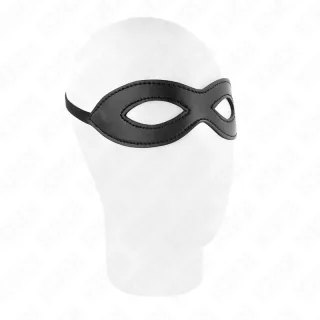 Augenmaske Kunstleder Schmal Modell 2 Schwarz 5,5 cm