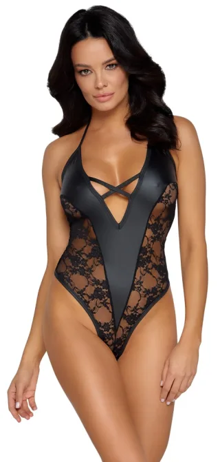 Cottelli - Body mit Spitze - schwarz - XL