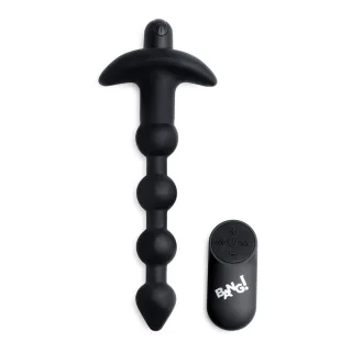 Analkette vibrierend Silikon mit Fernbedienung Schwarz 16,5 cm