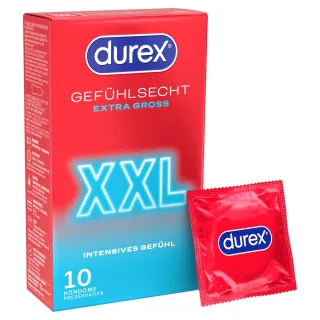 Durex Gefühlsecht Extra groß XXL Kondome 60 mm 10 Stück