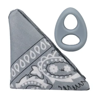 Penisring Rock Solid The Code mit Bandana Grau 7 x Ø 4,6 cm