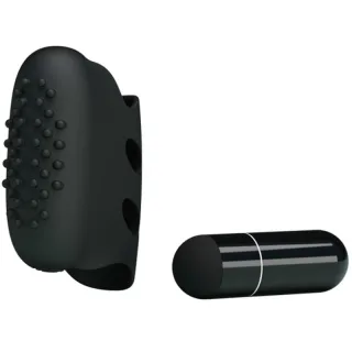 Vibrator Steward Fingerhülle mit Noppen und Bullet Schwarz