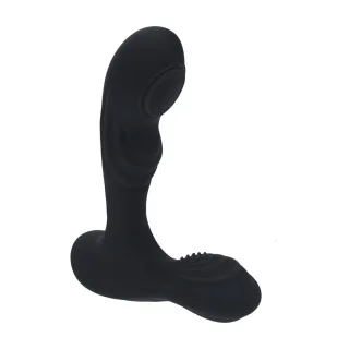 Prostata-Vibrator mit Klopffunktion und Hodenstimulator Schwarz