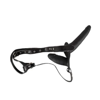 Double StrapOn Black Silicone