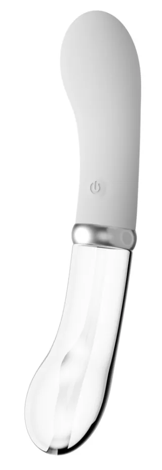 LED Glas-Silikon G-Punkt-Vibrator beidseitig nutzbar mit 10 Vibrationsmodi Liais...