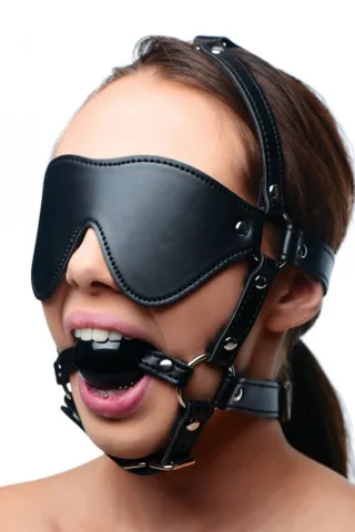 Kopfgeschirr mit Maske und Knebel