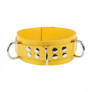 Lederhalsband Ultra Gelb