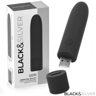 Vibro-Ei Black&Silver Geri Bullet mit USB-Stecker Schwarz 10 x 2,2 cm