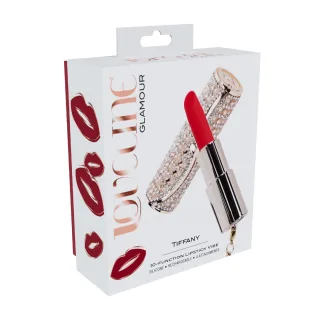Lippenstift-Vibrator Tiffany mit 4 Aufsätzen Rosa