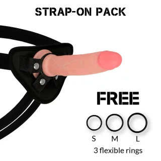 Strap-on Set Avenger mit Harness Natur 19 x Ø 3,98 cm
