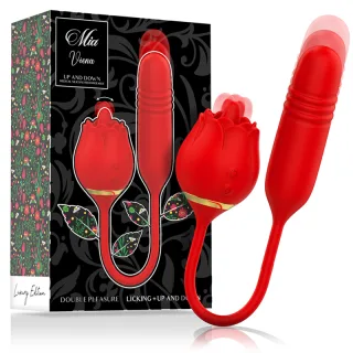 Auflegevibrator Viena mit Zunge und Stoß-Ei Rot