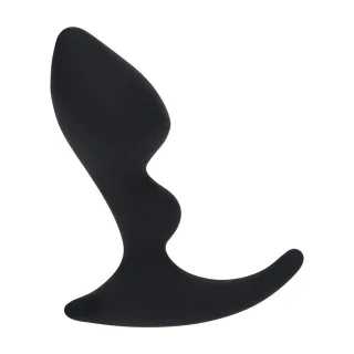 Prostata-Stimulator mit doppelten Rillen aus Silikon Schwarz 8,7 x Ø 4,2 cm