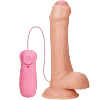 Realistischer Vibrator mit Vorhaut 21 x 5 cm