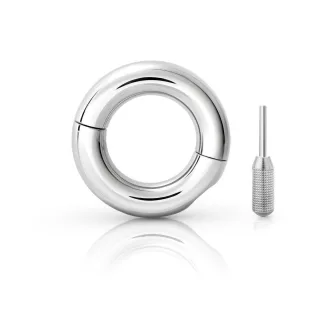 Teilbarer Donut Eichelring aus medizinischem Edelstahl, in gl?nzender Optik, 19 mm