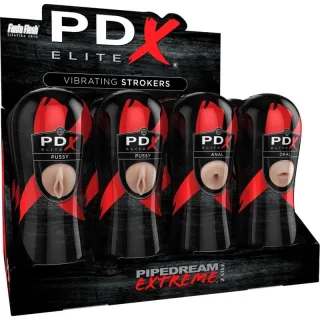 Masturbator PDX Elite Verkaufsdisplay mit zwölf Strokern Natur 12,7 cm