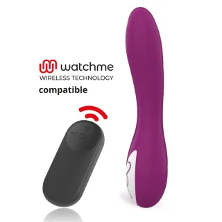 Vibrator Elsie mit Watchme-Fernbedienung Lila 10 x 4 cm
