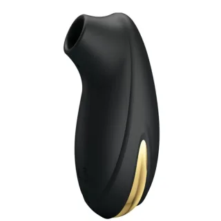 Auflegevibrator Luxus mit Klitorissauger und Metallgriff Schwarz