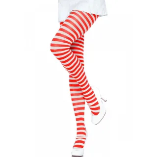 Strumpfhose blickdicht mit Querstreifen Rot