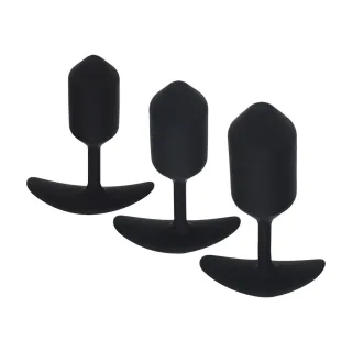Analplug-Trainingsset aus Silikon mit Gewichten 3-teilig Schwarz