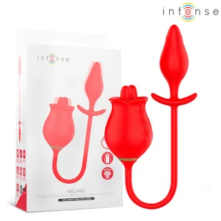 Auflegevibrator Intense Melanie mit Zickzack-Zunge und Vibrationsknospe Rot 37 x 9,5 cm