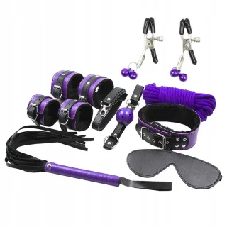 Bondage-Set Secret Bondage Achtteilig Lila und Schwarz