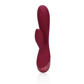 Rabbit-Vibrator aus weichem Silikon Kirschrot