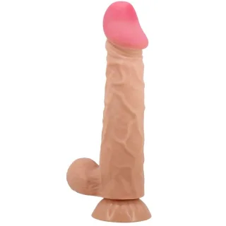 Realistischer Dildo Sliding Skin mit Saugfuß Natur 24 cm