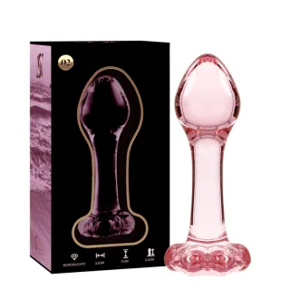 Analplug Nebula Modell 2 aus Glas Rosa 11 x 3,5 cm