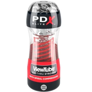 Masturbator PDX Elite Viewtube 2 mit Spiralkompression Transparent 17 x 5 cm