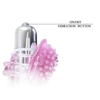Finger-Vibrator mit Noppenhülle Rosa