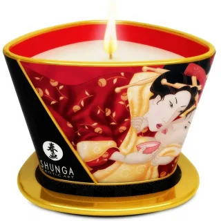 Massagekerze Shunga Caress by Candlelight Erdbeere und Cava 170 ml