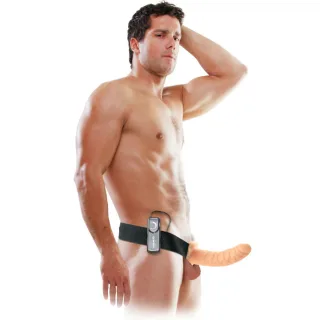 Strap-on Vibrating Hollow Natur 20 cm