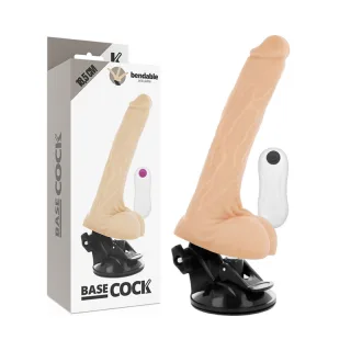 Realistischer Vibrator Base Cock artikulierbar mit Fernbedienung Natur 18,5 x 4 cm