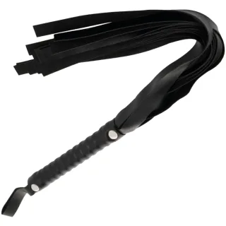 Flogger aus Kunstleder breit Schwarz 51 cm