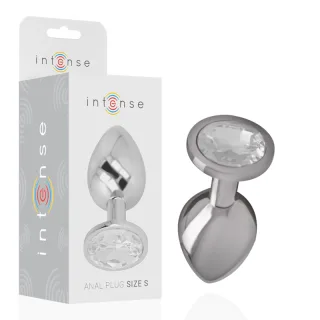 Analplug Aluminium Kristall Silber S 2,6 x 2,6 cm