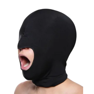 Maske aus Spandex mit Mundöffnung Schwarz 21 cm