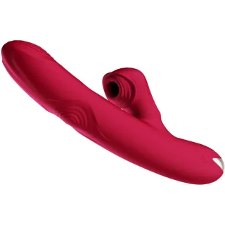 Vibrator Bump mit Klitoris-Sauger Modell 1 Burgund 20 x 3,3 cm