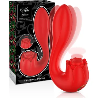 Auflegevibrator Selena mit Klopfkopf und Vibrationsarm Rot