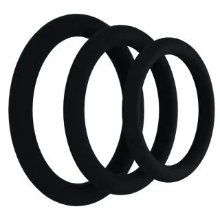 Penisring-Set Silikon 3er-Pack Schwarz 3,8 x Ø 3,8 cm