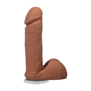 Realistischer Dildo mit Hoden und Saugfuß Karamell 16,5 x Ø 4,4 cm