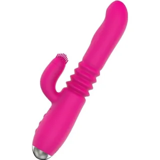 Rabbit-Vibrator mit Stoßfunktion und Rotation Pink