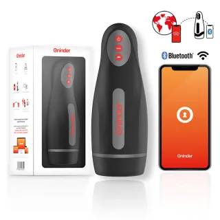 Masturbator Oninder Seoul mit Vibration und Druck Schwarz 25 x 9 cm