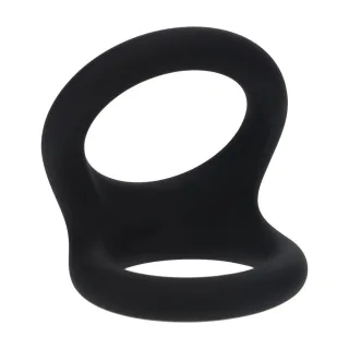 Penisring Double O aus Silikon Schwarz L